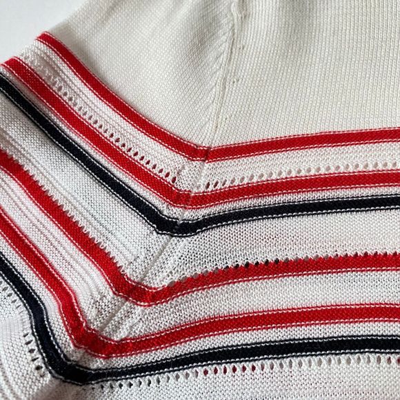 Talbots Sweater Womens Medium Petite Mulitcolor Pointelle Knit 3/4 Sleeves - Picture 4 of 13